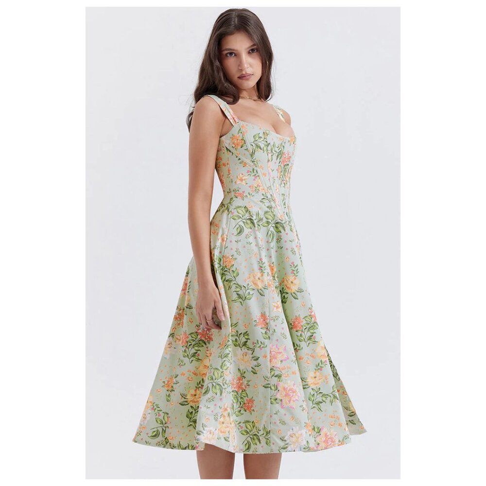 House of CB Mint Green Floral Midi Dress